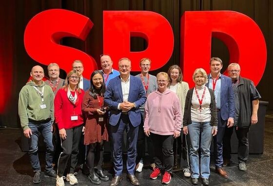 Die Delegation der SPD aus dem Ostalbkreis und Heidenheim mit dem Landesvorsitzenden Andreas Stoch MdL